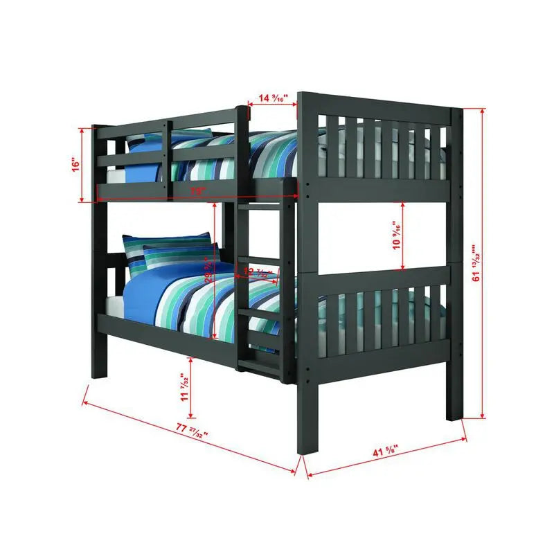 Twin/Twin Mission Bunk Bed by Donco Trading Donco