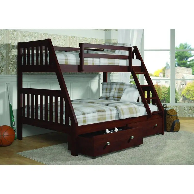 Twin/Full Mission Bunk Bed by Donco Trading Donco