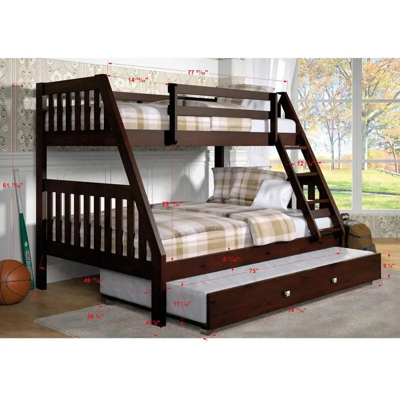 Twin/Full Mission Bunk Bed by Donco Trading Donco