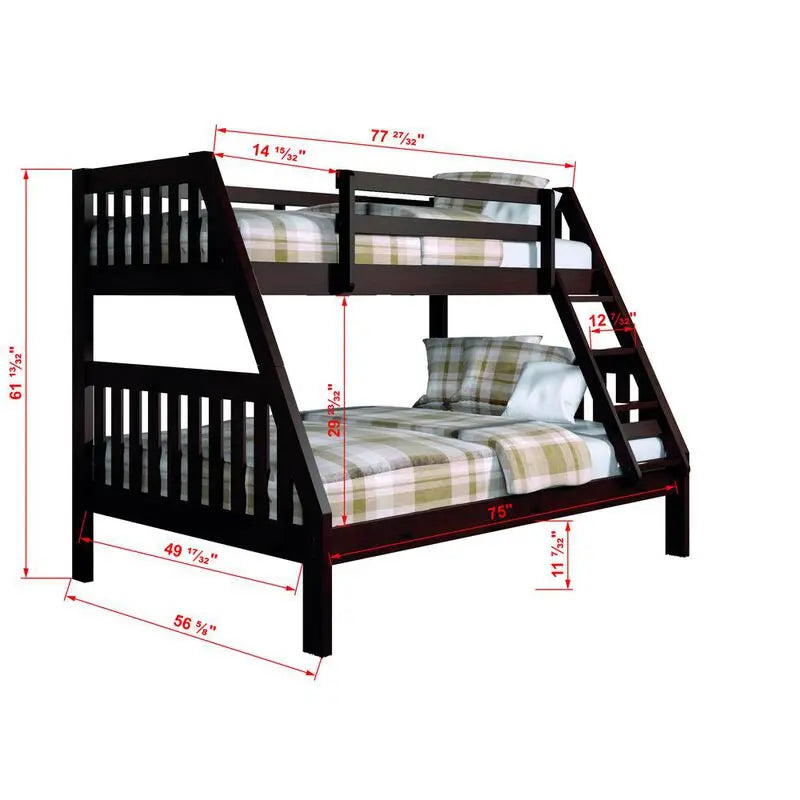 Twin/Full Mission Bunk Bed by Donco Trading Donco