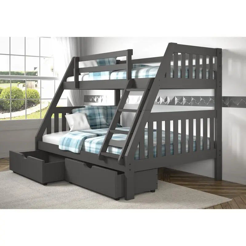Twin/Full Mission Bunk Bed by Donco Trading Donco