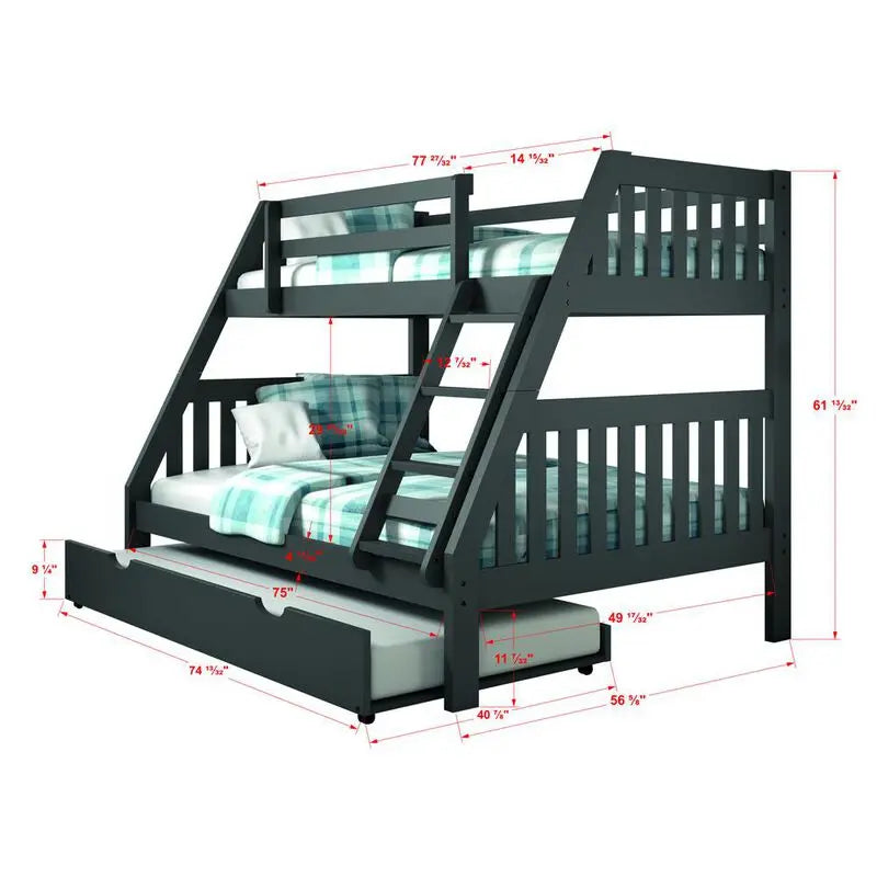 Twin/Full Mission Bunk Bed by Donco Trading Donco