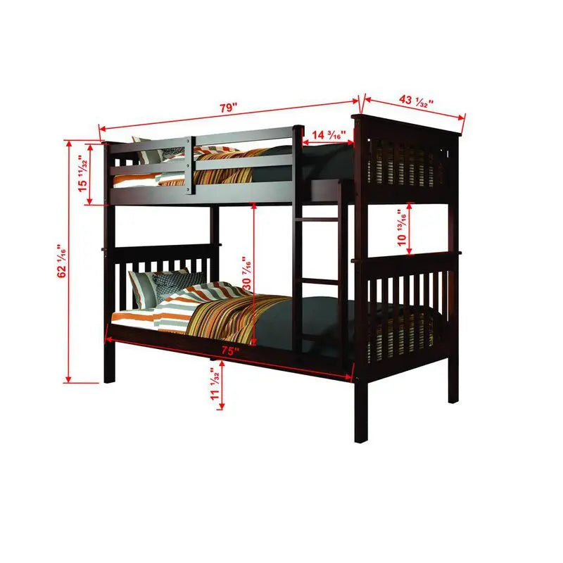 Twin/Twin Mission Bunk Bed by Donco Trading Donco