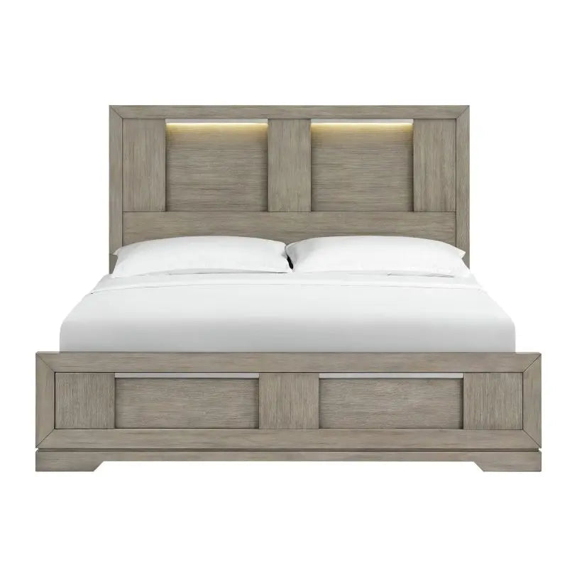 Kelis King Panel Bed with LED Lights Elements